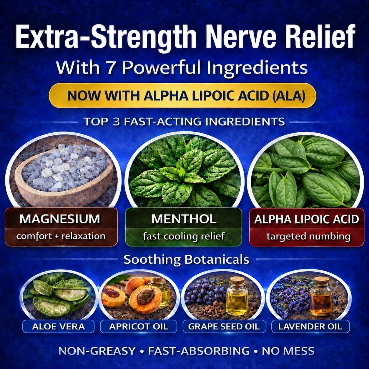Best Nerve Relief Cream – Extra Large 8 oz – Fast-Acting Natural Relief